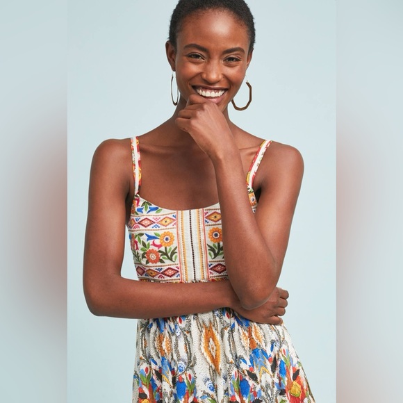 Anthro One September Fowler Embroidered Tank Top XS - Picture 3 of 13